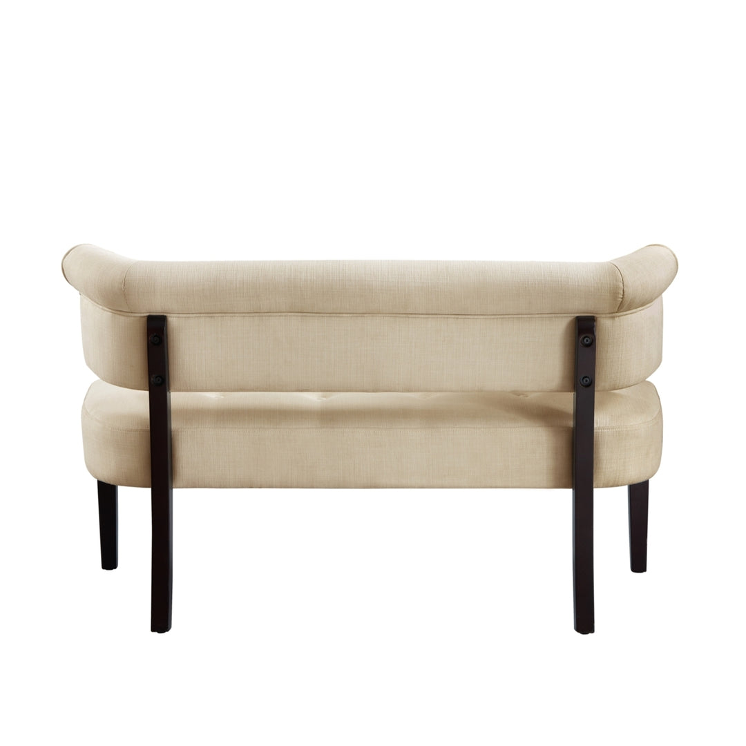 Livia Linen Bench-Upholstered-Button Tufted Image 6