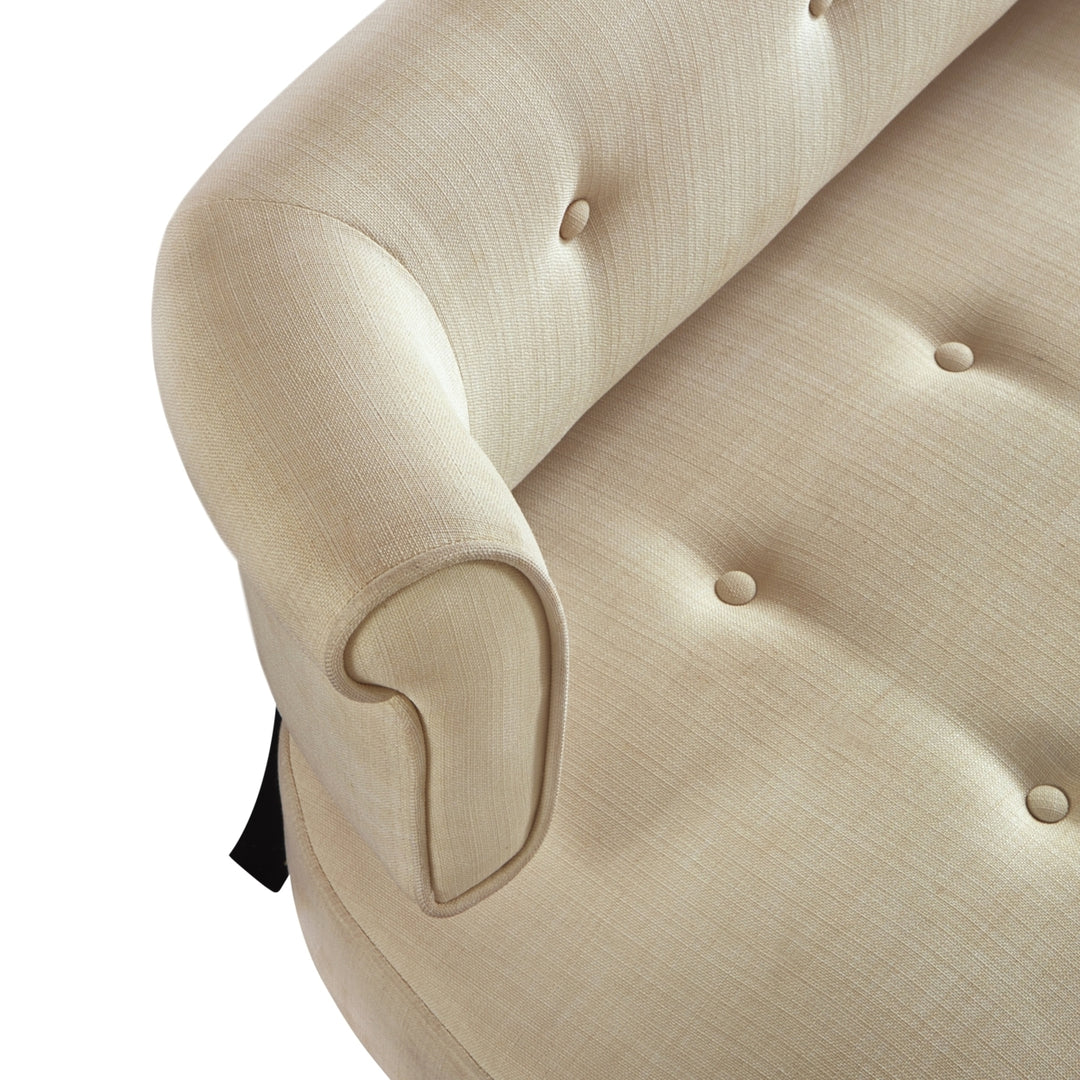 Livia Linen Bench-Upholstered-Button Tufted Image 8