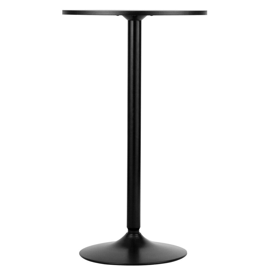 4 PCS Round Pub Table 24 Bistro Bar Cocktail Table w/Metal Base Black Image 6