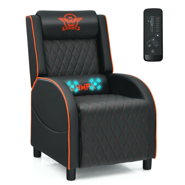 Massage Gaming Recliner Chair Leather Single Sofa Home Theater Seat Image 5