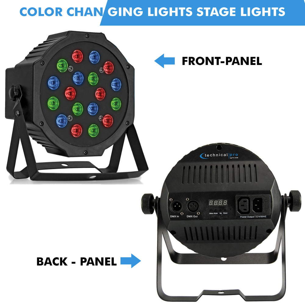 Technical Pro DJ LED DMX Light Color Changing Sound Activated Remote Control Image 2