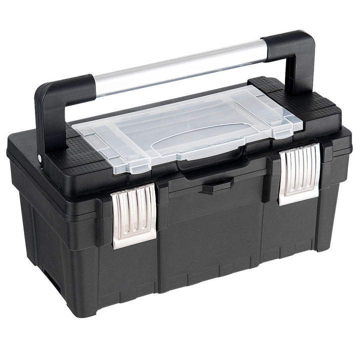 2-in-1 Rolling Tool Box Set Mobile Tool Chest Storage Organizer Portable Black Image 6