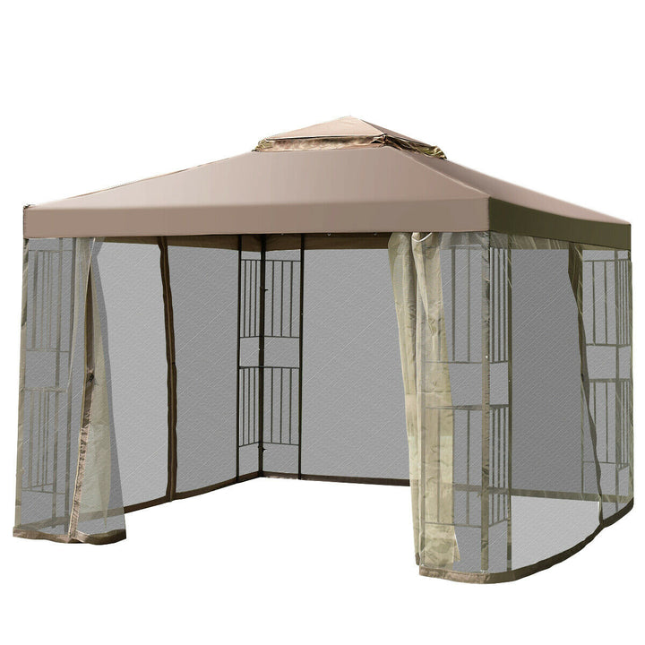 Outdoor 10x10 Gazebo Canopy Shelter Awning Tent Patio Screw-free structure Garden Image 1