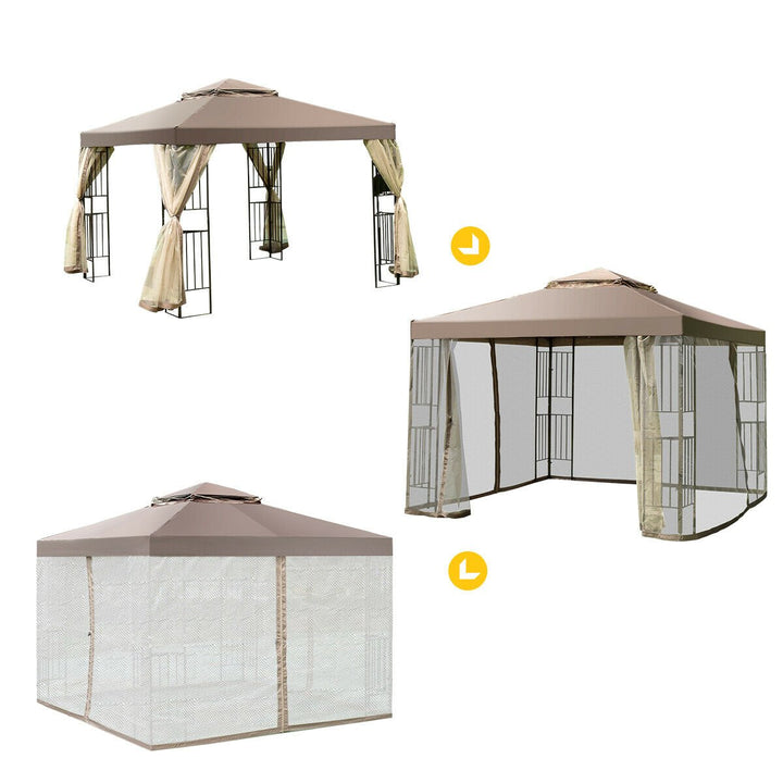 Outdoor 10x10 Gazebo Canopy Shelter Awning Tent Patio Screw-free structure Garden Image 10