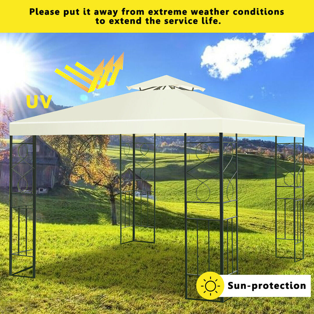 2 Tier 10x10 Patio Gazebo Canopy Tent Steel Frame Shelter Awning Image 6