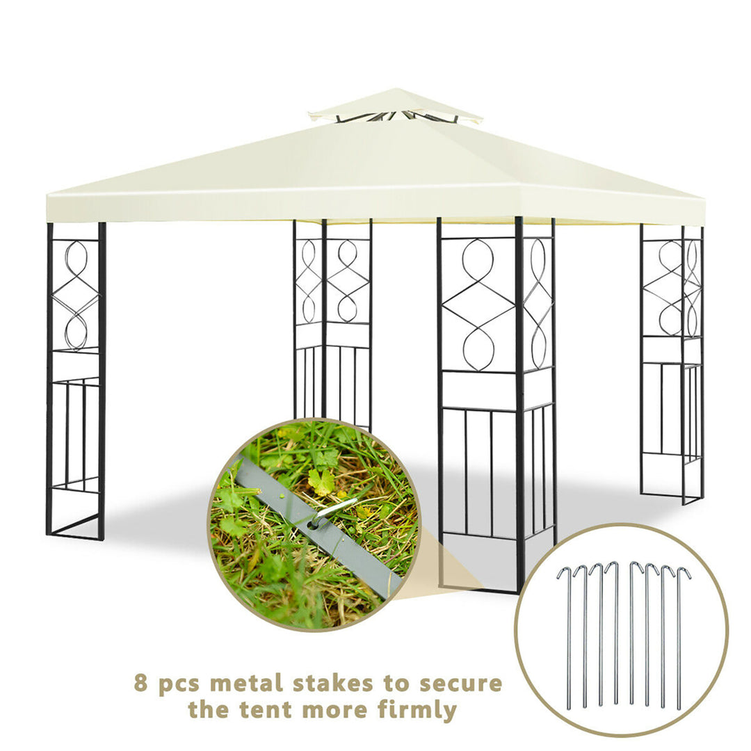 2 Tier 10x10 Patio Gazebo Canopy Tent Steel Frame Shelter Awning Image 7