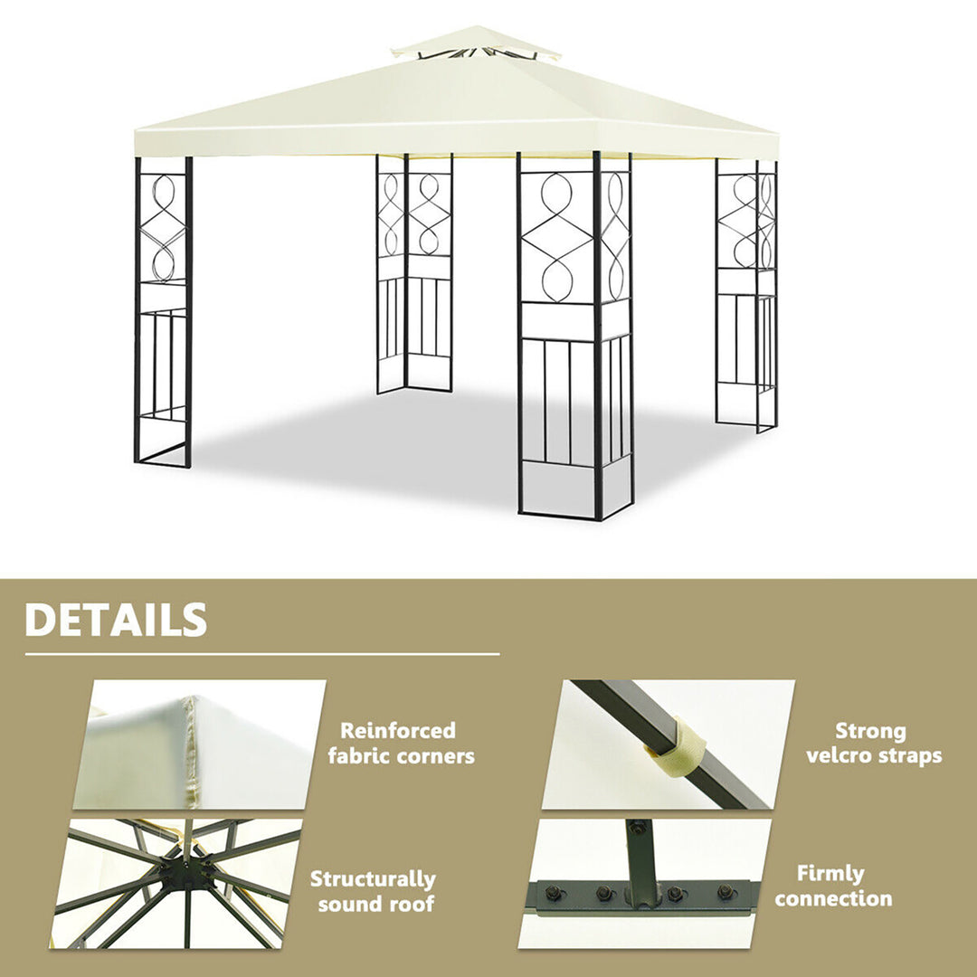 2 Tier 10x10 Patio Gazebo Canopy Tent Steel Frame Shelter Awning Image 8