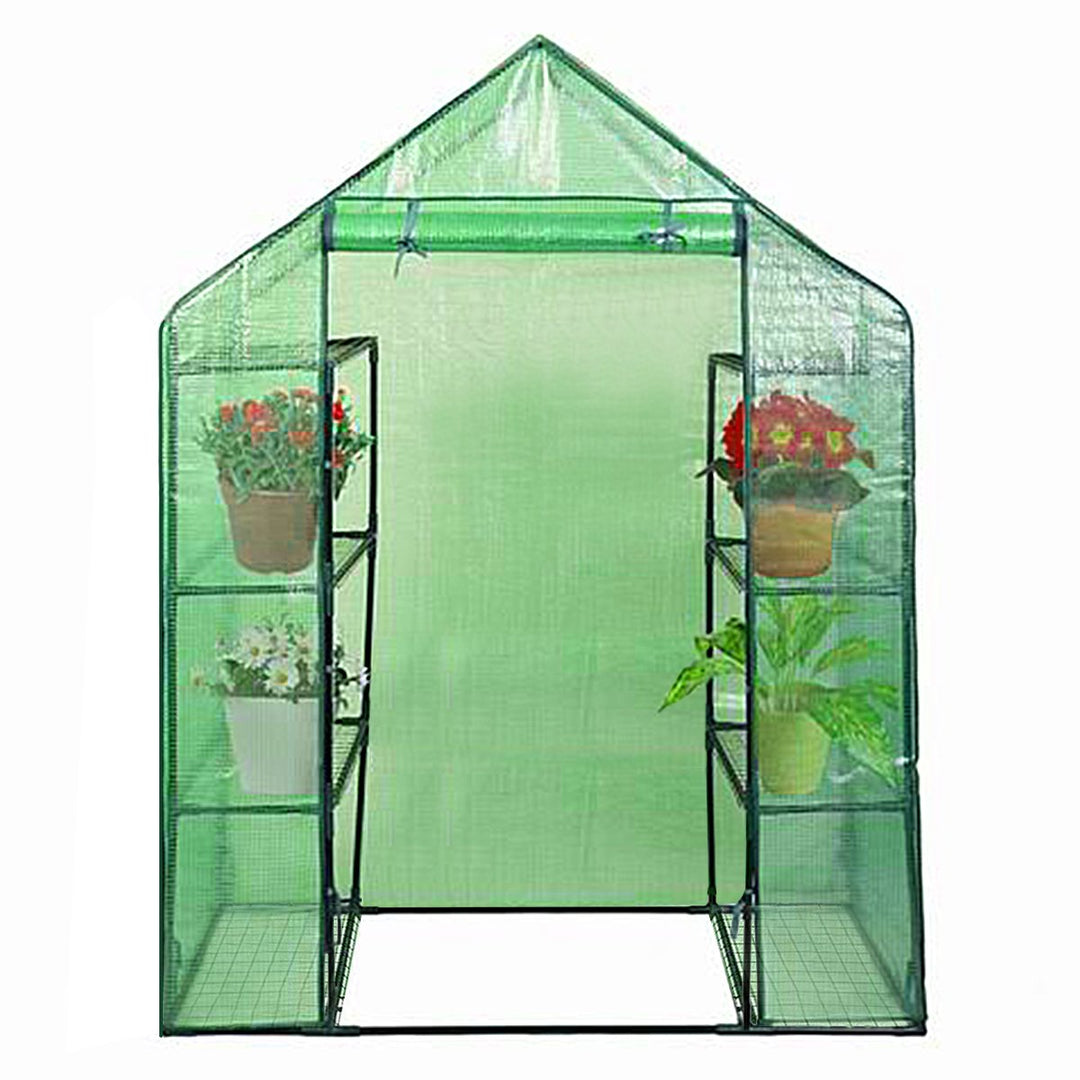 Portable Mini Walk In Outdoor 4 Tier 8 Shelves Greenhouse Image 10