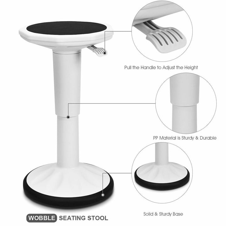 Wobble Chair Height Adjustable Active Learning Stool Sitting Home Office Silicone White Image 6