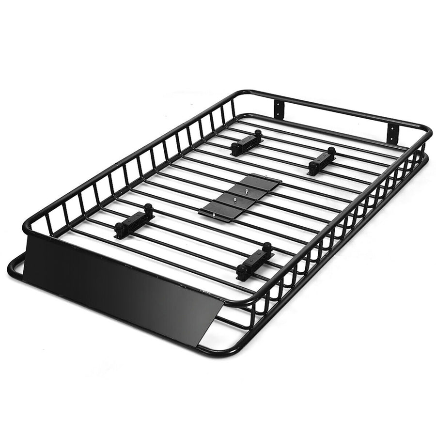 64 Universal Roof Rack Cargo Carrier W/ Expandable Top Luggage Holder Basket Image 1