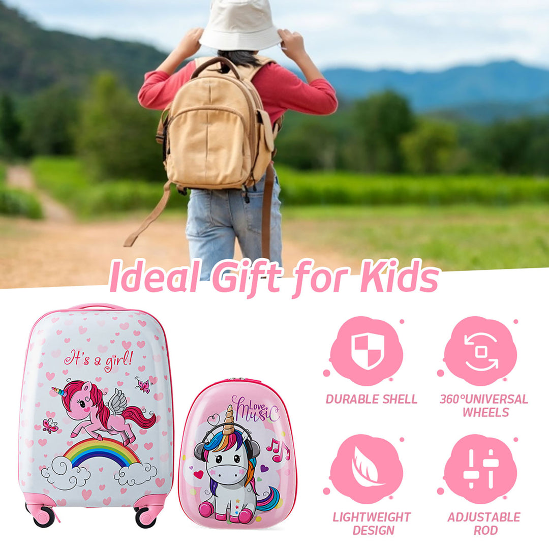 2 Pcs Kids Luggage Set 12 Backpack and 16 Kid Carry On Suitcase for Boys Girls Image 6