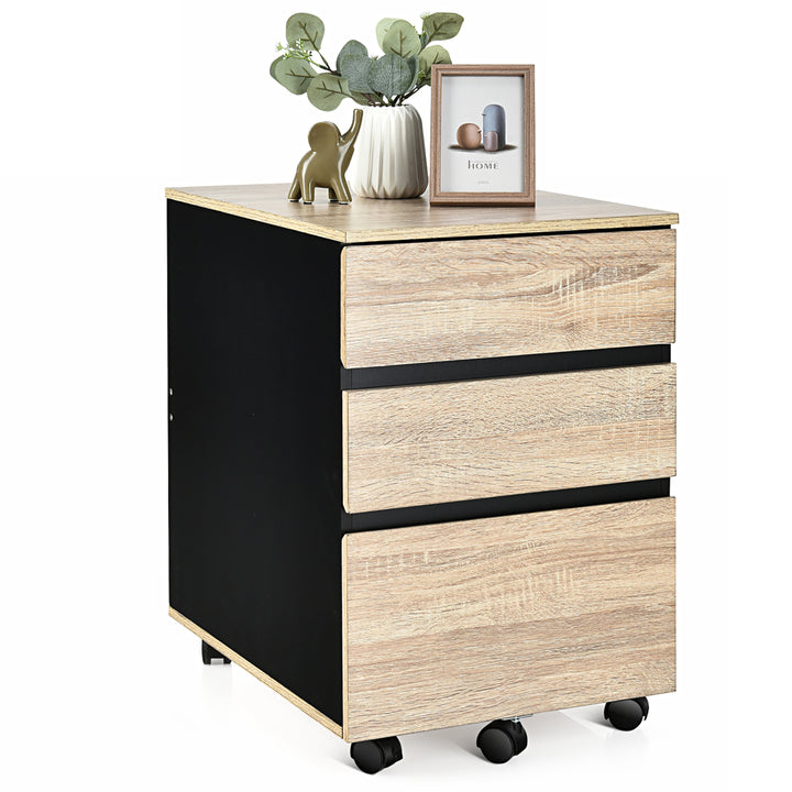 3-Drawer Mobile File Cabinet Vertical Filling Cabinet for Home Office Image 10