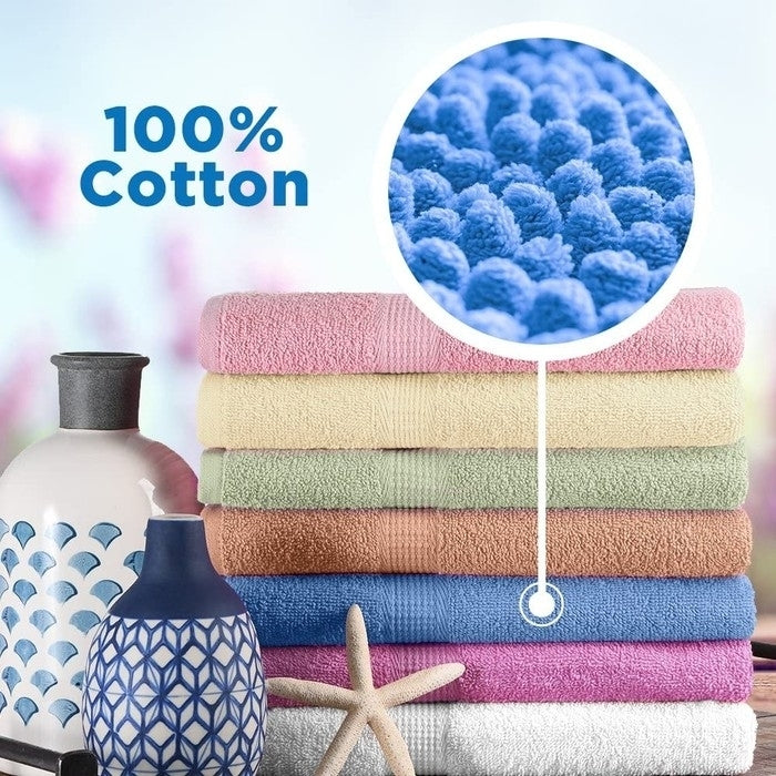 5-Pack: Super Absorbent 100% Cotton 54" x 27" Bath Towels Image 1