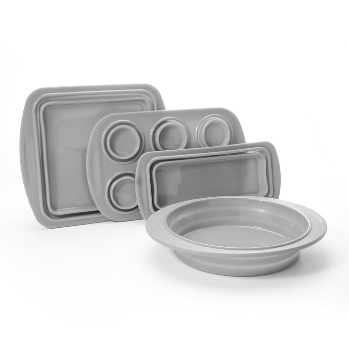 Cooks Companion 4-Piece Collapsible Silicone Bakeware Set Image 1