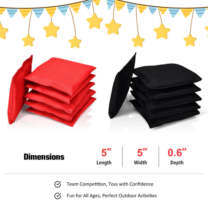 Weather Resistant Cornhole Bags Black Red Set of 12 Beanbag Toss Image 7