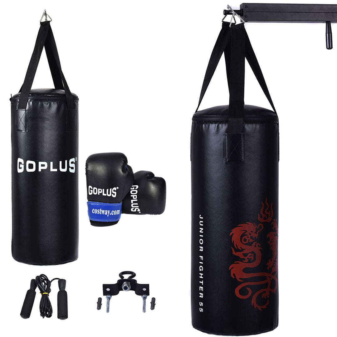 2 FT Kids Punch Bag Boxing Set Kick Ball Gloves Skipping Rope Hook Children Boys Image 1