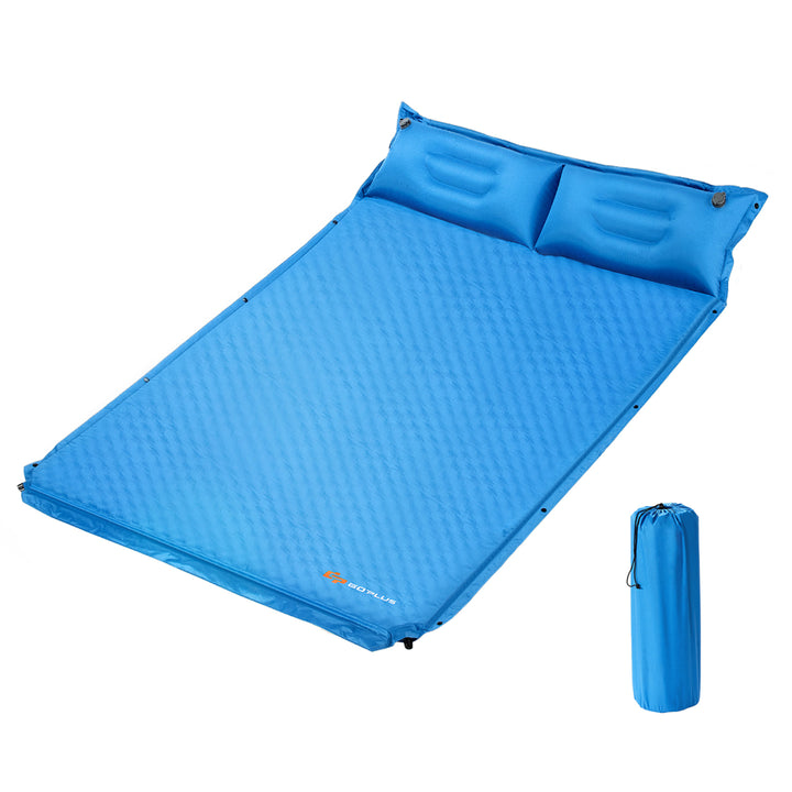 Full Size Self-Inflating Camping Mat Outdoor Sleeping Pad W/Pillows Bag for Camping Image 1