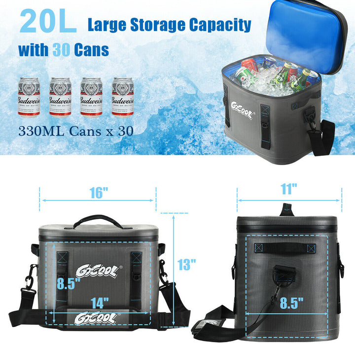 30 Cans Soft Portable Cooler Bag Leak-Proof Insulated Water-Resistant For Picnic Image 10