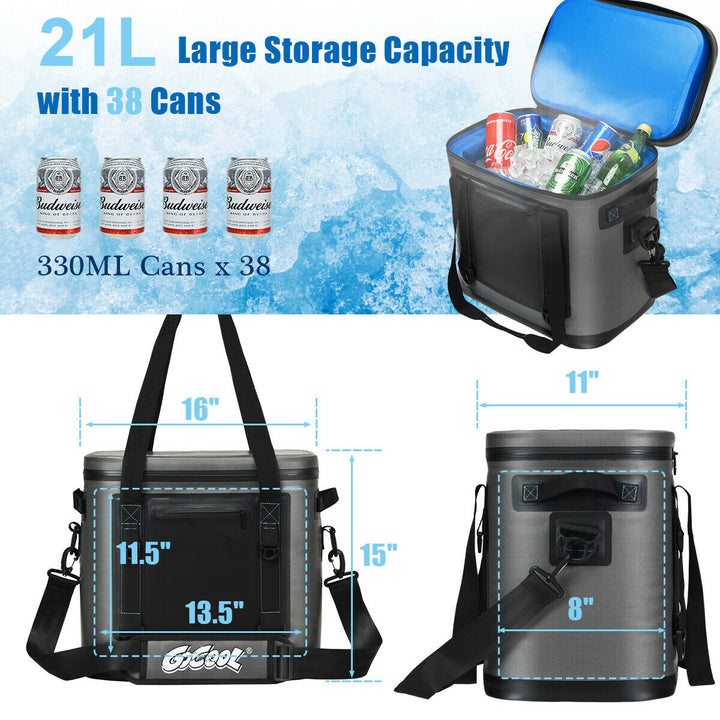 38 Cans Portable Cooler Bag Leak-Proof Insulated Water-Resistant For Camping Image 10