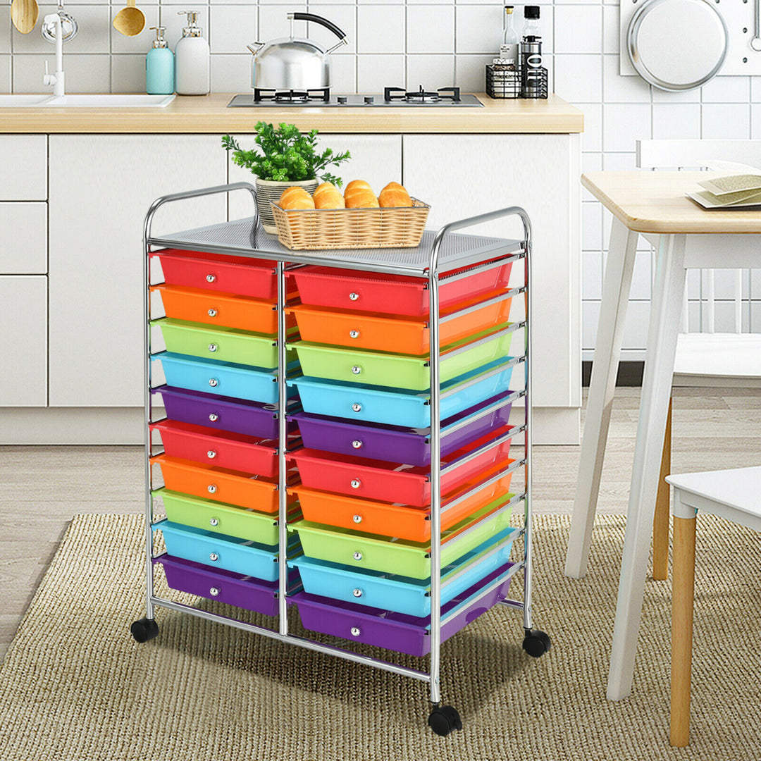 Office Rolling Cart 20 Storage Drawers Scrapbook Paper Studio Organizer Multicolor Image 3