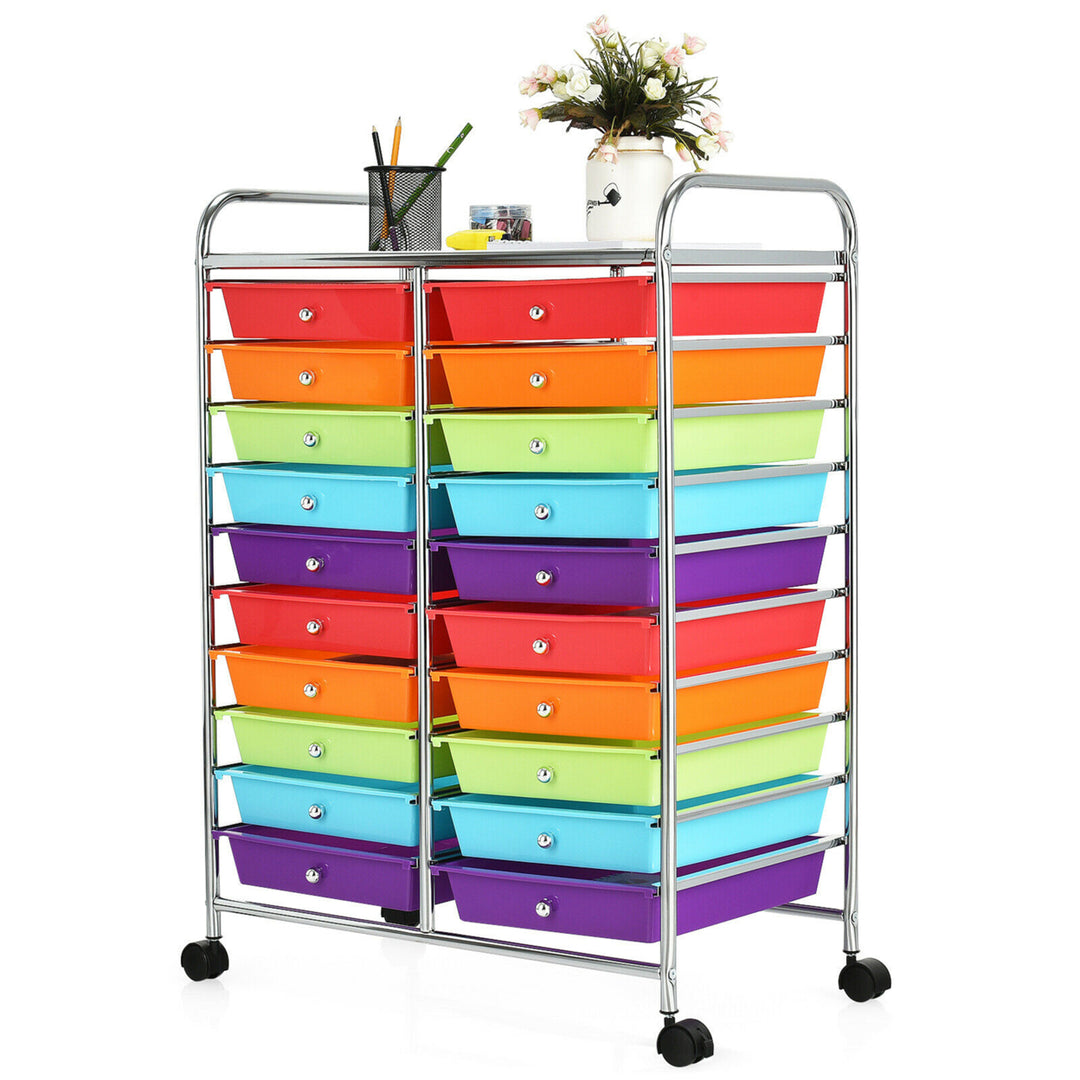 Office Rolling Cart 20 Storage Drawers Scrapbook Paper Studio Organizer Multicolor Image 4