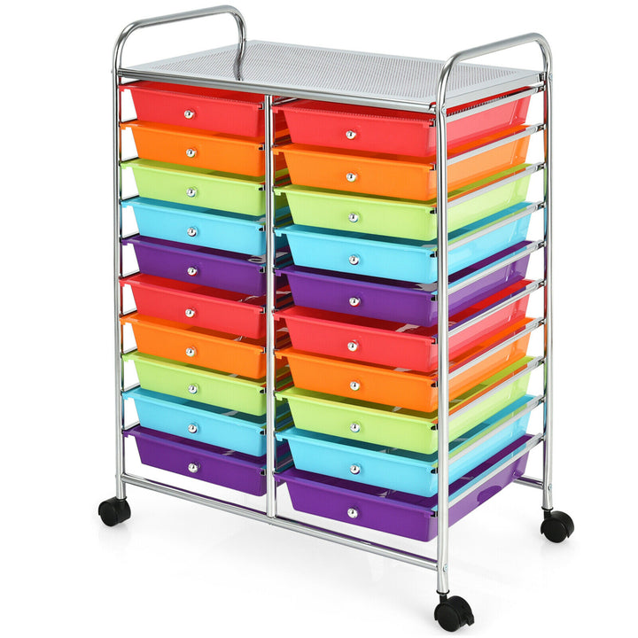 Office Rolling Cart 20 Storage Drawers Scrapbook Paper Studio Organizer Multicolor Image 5