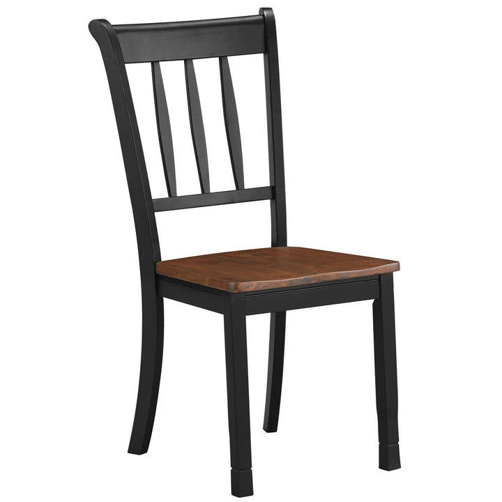 4PCS Wooden Dining Side Chair High Back Armless Home Furniture Black Image 5