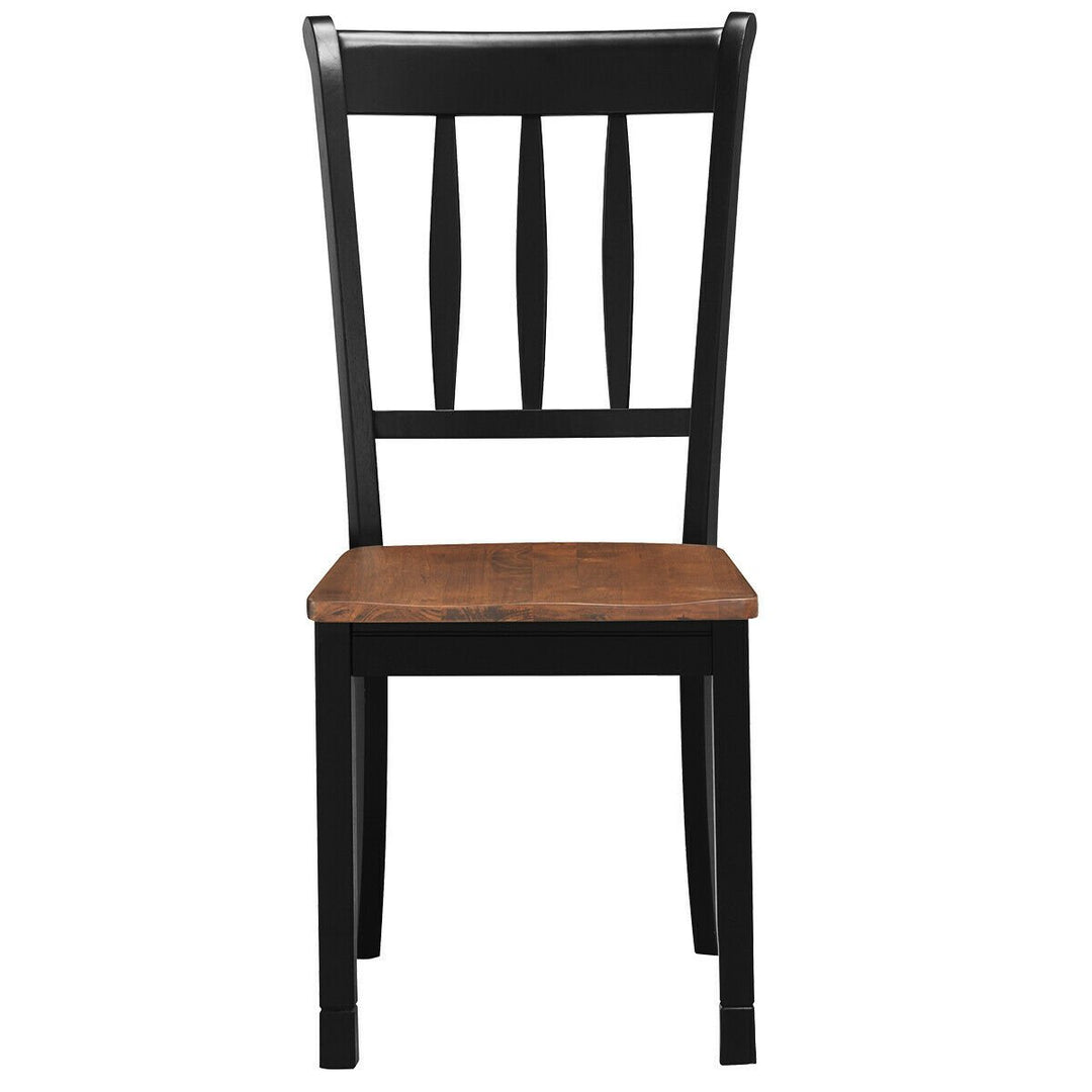 4PCS Wooden Dining Side Chair High Back Armless Home Furniture Black Image 6