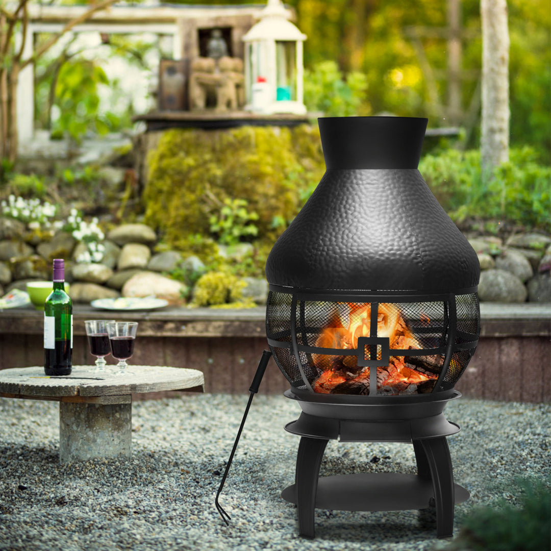 Patio Fire Pit Chimenea Fireplace Wood Burning Heater Garden Backyard Image 3