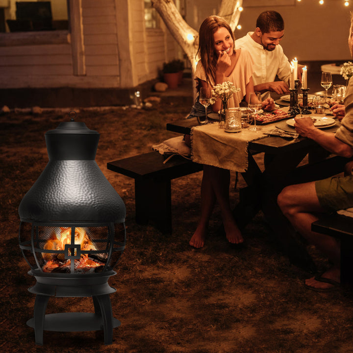 Patio Fire Pit Chimenea Fireplace Wood Burning Heater Garden Backyard Image 4