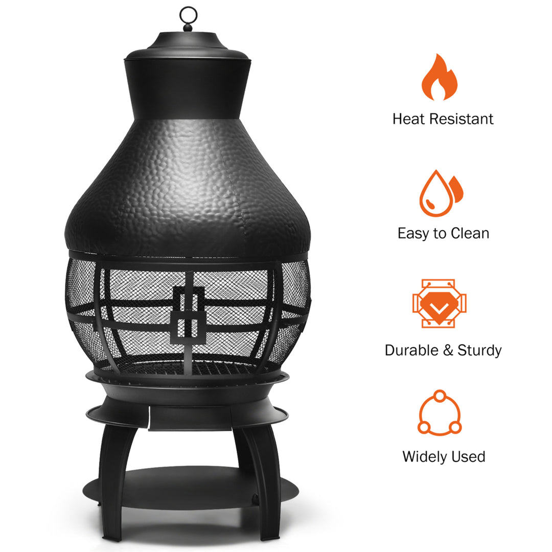 Patio Fire Pit Chimenea Fireplace Wood Burning Heater Garden Backyard Image 5