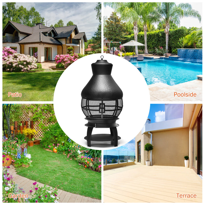 Patio Fire Pit Chimenea Fireplace Wood Burning Heater Garden Backyard Image 6