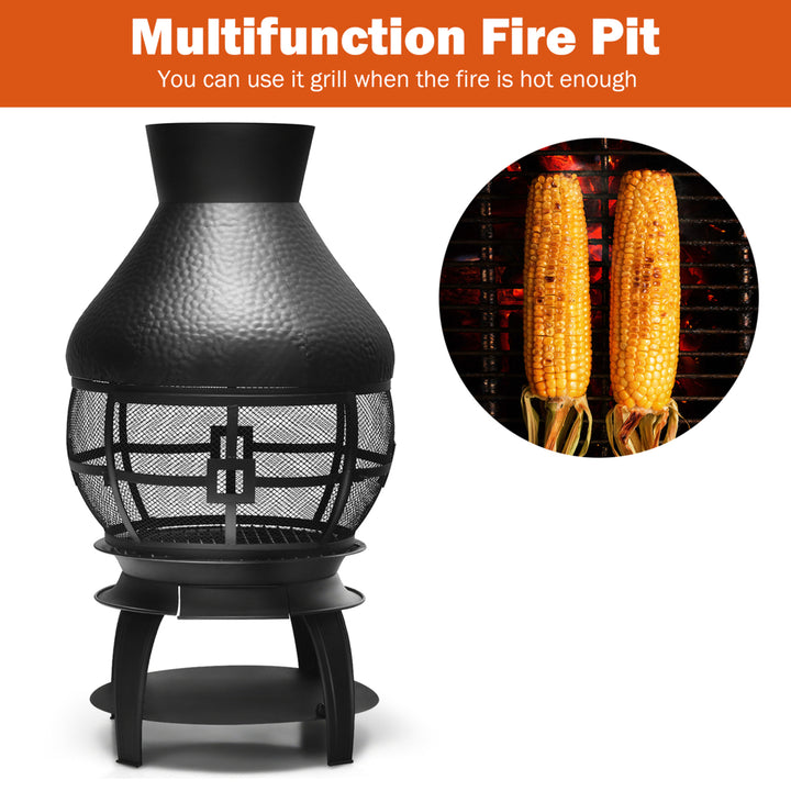 Patio Fire Pit Chimenea Fireplace Wood Burning Heater Garden Backyard Image 7