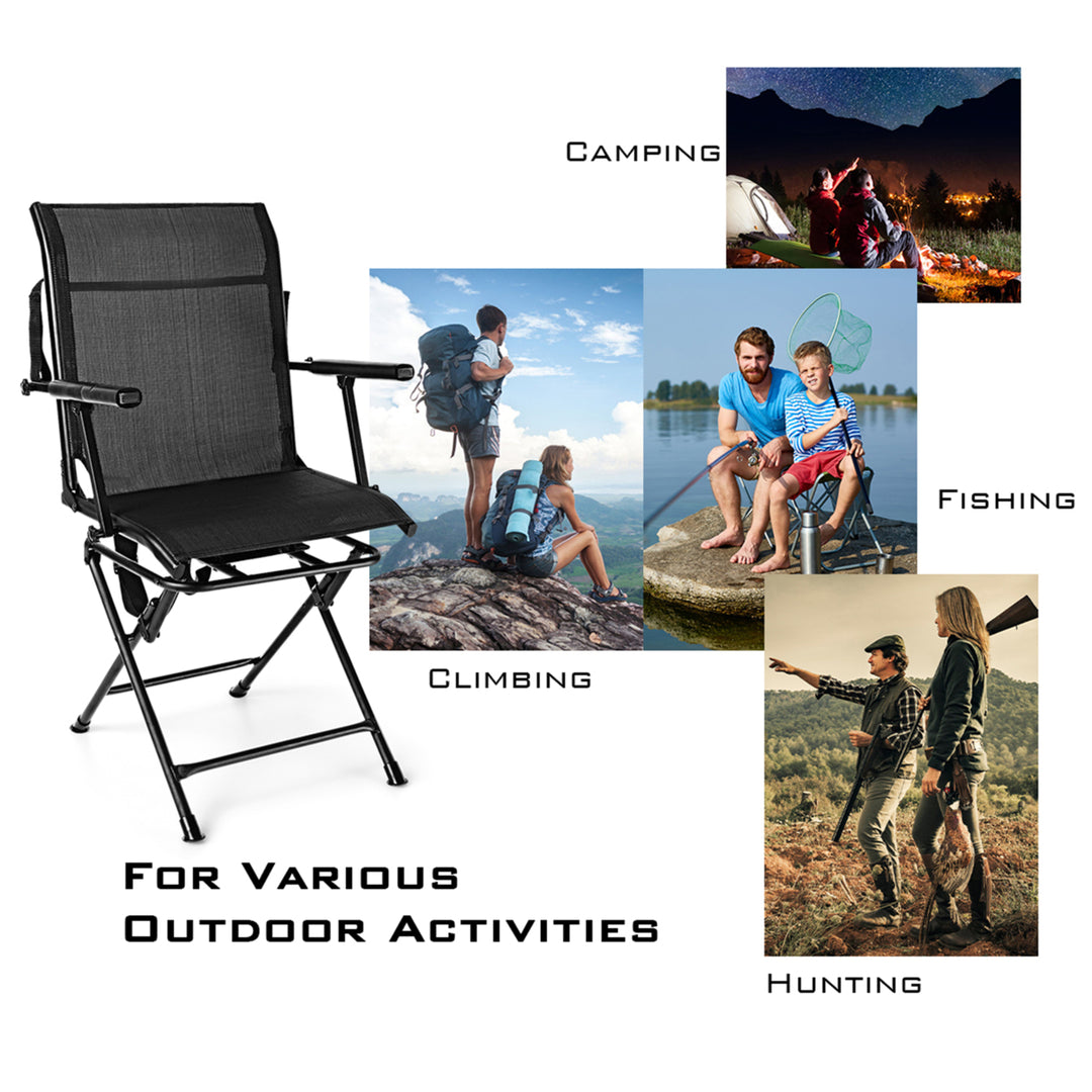 Folding Hunting Chair Portable Camping Hunting w/ Steel Frame Image 4