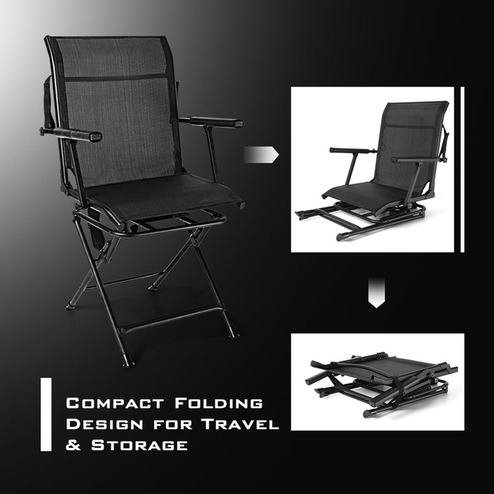 Folding Hunting Chair Portable Camping Hunting w/ Steel Frame Image 7