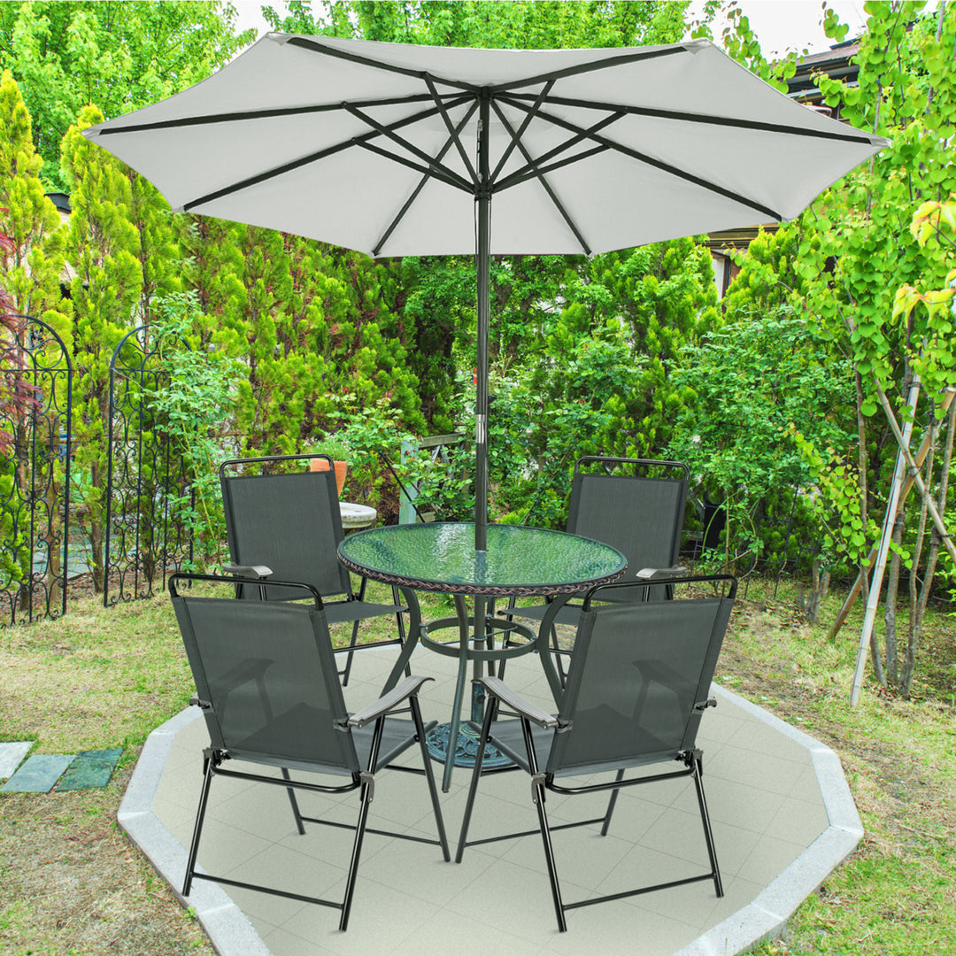 Set of 4 Folding Patio Chair Portable Sling Chair Yard Garden Outdoor Image 3