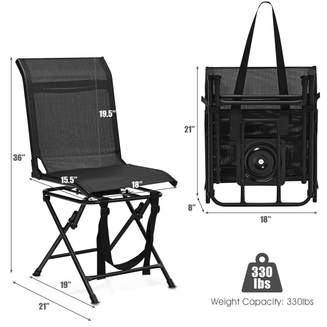 Folding 360 Silent Swivel Hunting Chair Blind Chair All-weather Outdoor Image 2