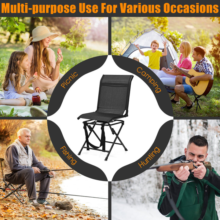 Folding 360 Silent Swivel Hunting Chair Blind Chair All-weather Outdoor Image 6