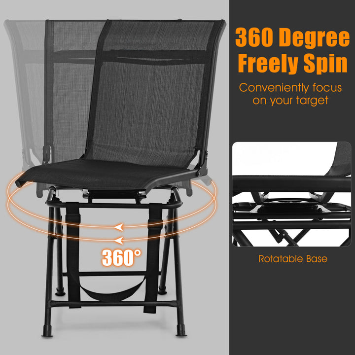 Folding 360 Silent Swivel Hunting Chair Blind Chair All-weather Outdoor Image 7