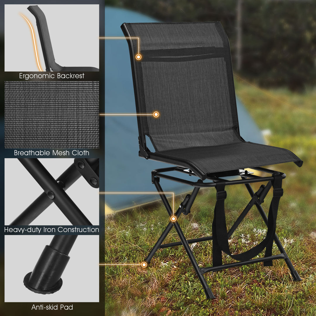 Folding 360 Silent Swivel Hunting Chair Blind Chair All-weather Outdoor Image 10