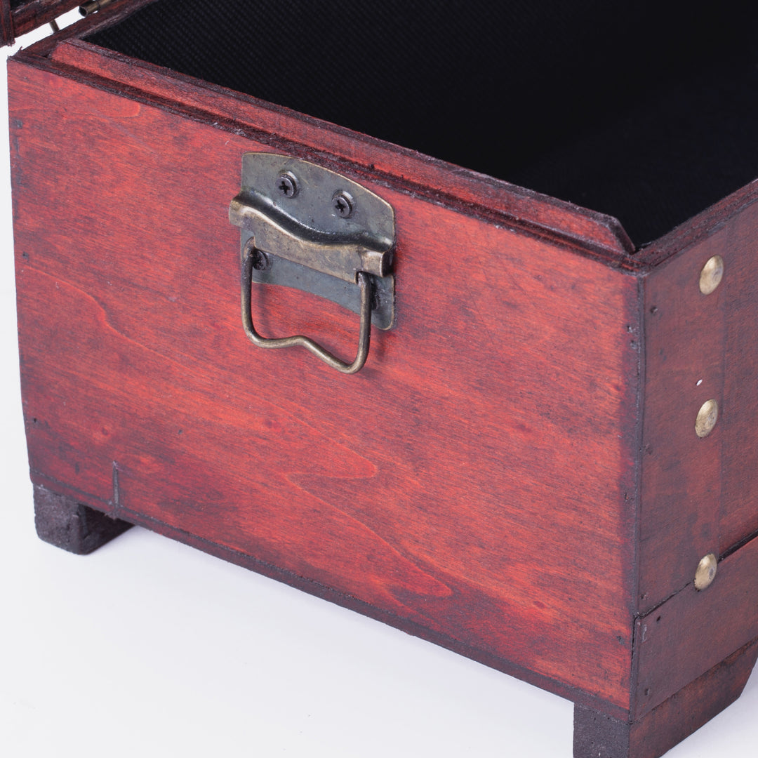 Vintage-Inspired Wooden Storage Box Decorative Trunk 11x7x6 Inch with Lock Image 5