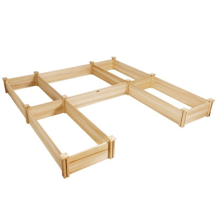 Raised Garden Bed 92.5x95x11in Wooden Garden Box Planter Container U-Shaped Bed Image 4