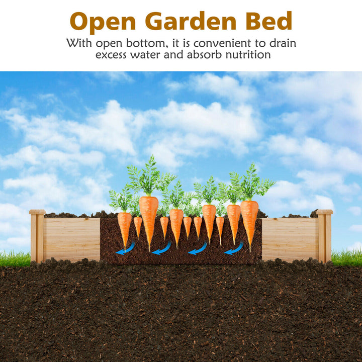 Raised Garden Bed 92.5x95x11in Wooden Garden Box Planter Container U-Shaped Bed Image 6