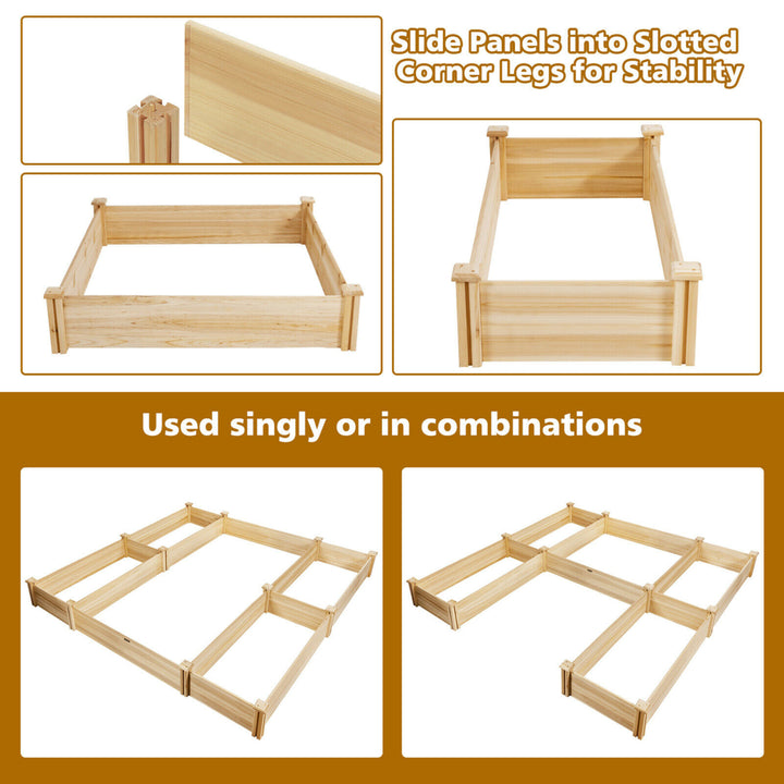 Raised Garden Bed 92.5x95x11in Wooden Garden Box Planter Container U-Shaped Bed Image 8