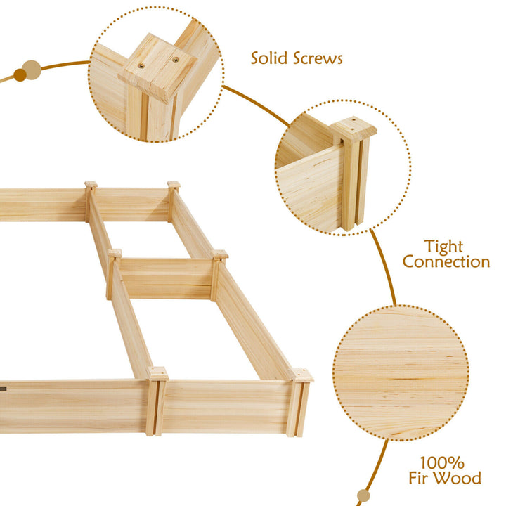 Raised Garden Bed 92.5x95x11in Wooden Garden Box Planter Container U-Shaped Bed Image 9