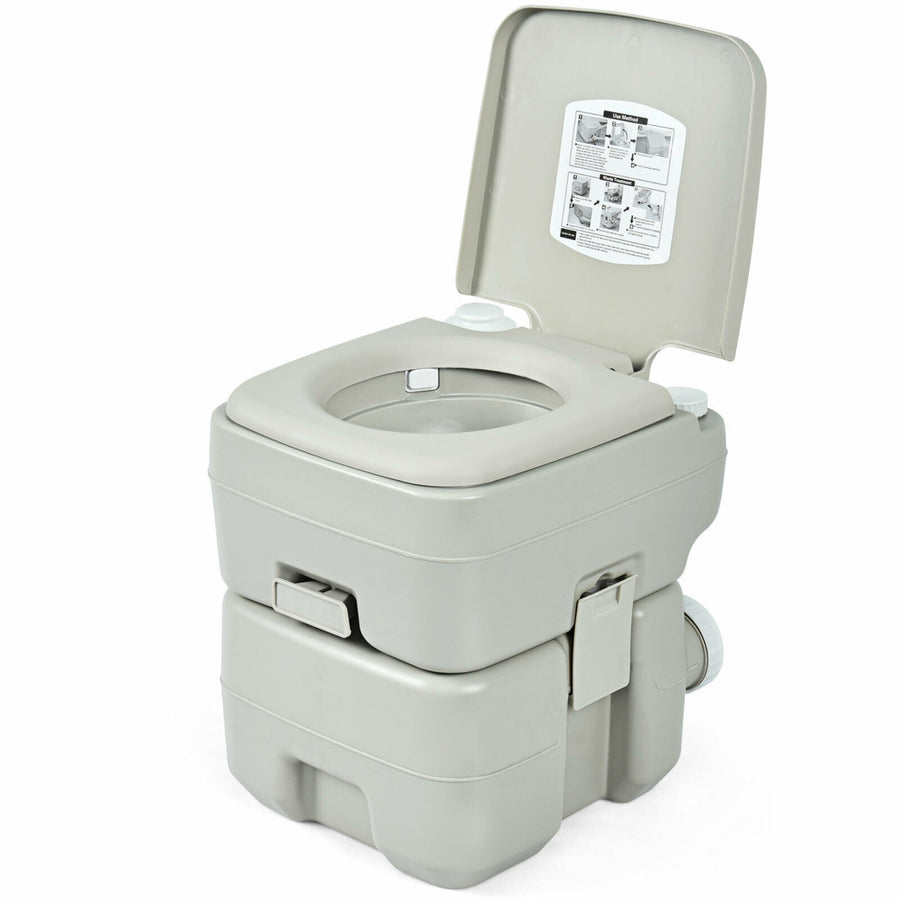 5.3 Gallon 20L Portable Travel Toilet Camping RV Indoor Outdoor Potty Commode Image 1