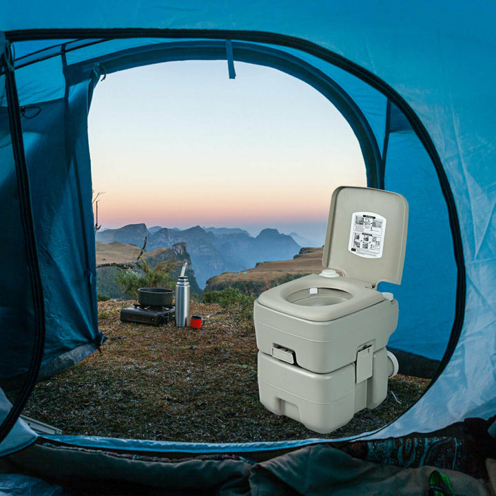 5.3 Gallon 20L Portable Travel Toilet Camping RV Indoor Outdoor Potty Commode Image 3