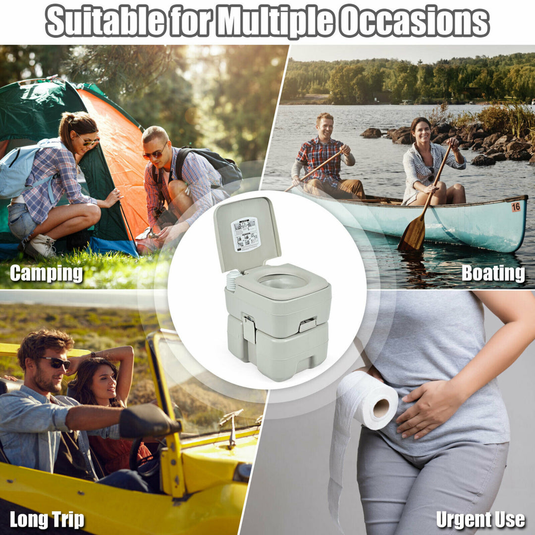 5.3 Gallon 20L Portable Travel Toilet Camping RV Indoor Outdoor Potty Commode Image 5