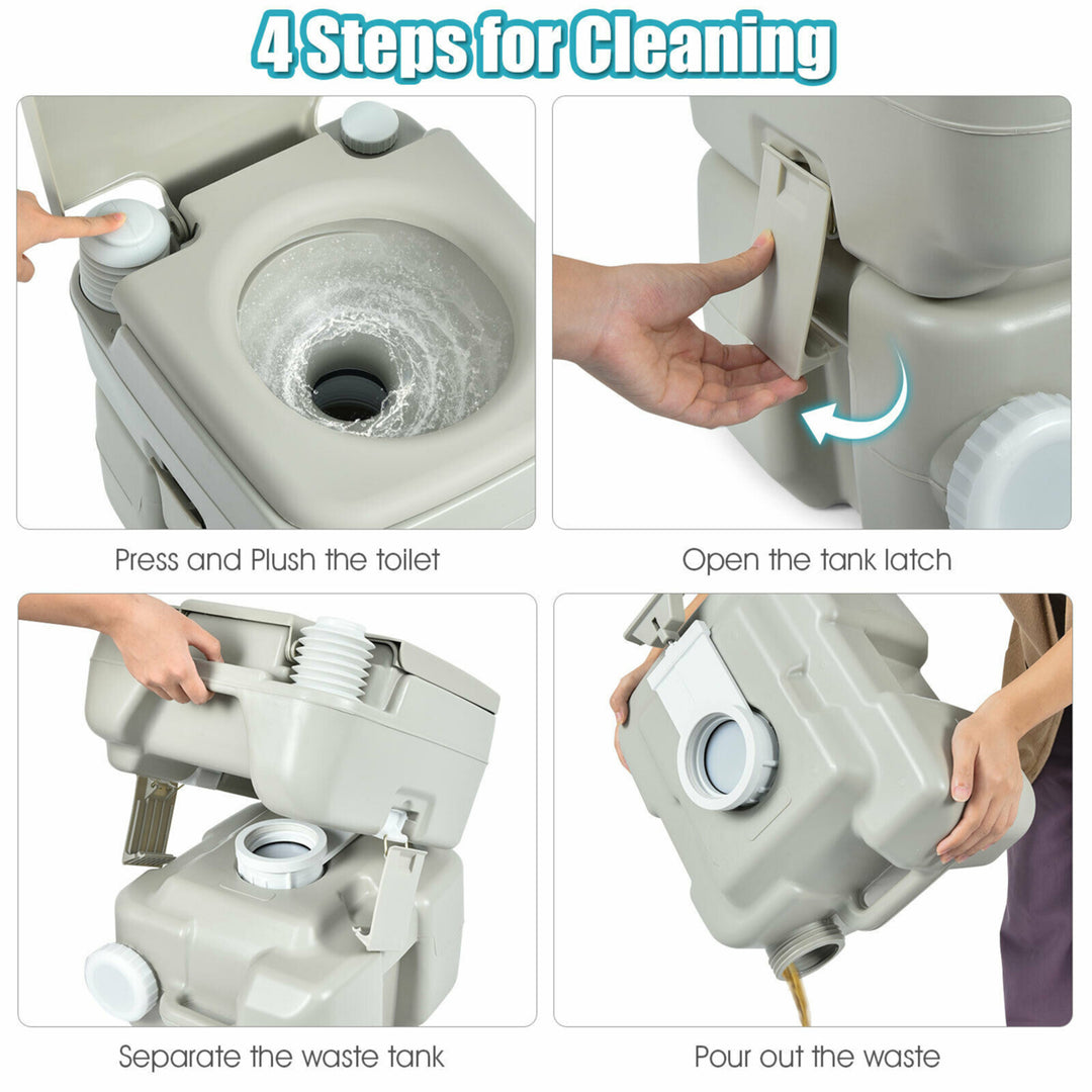 5.3 Gallon 20L Portable Travel Toilet Camping RV Indoor Outdoor Potty Commode Image 7