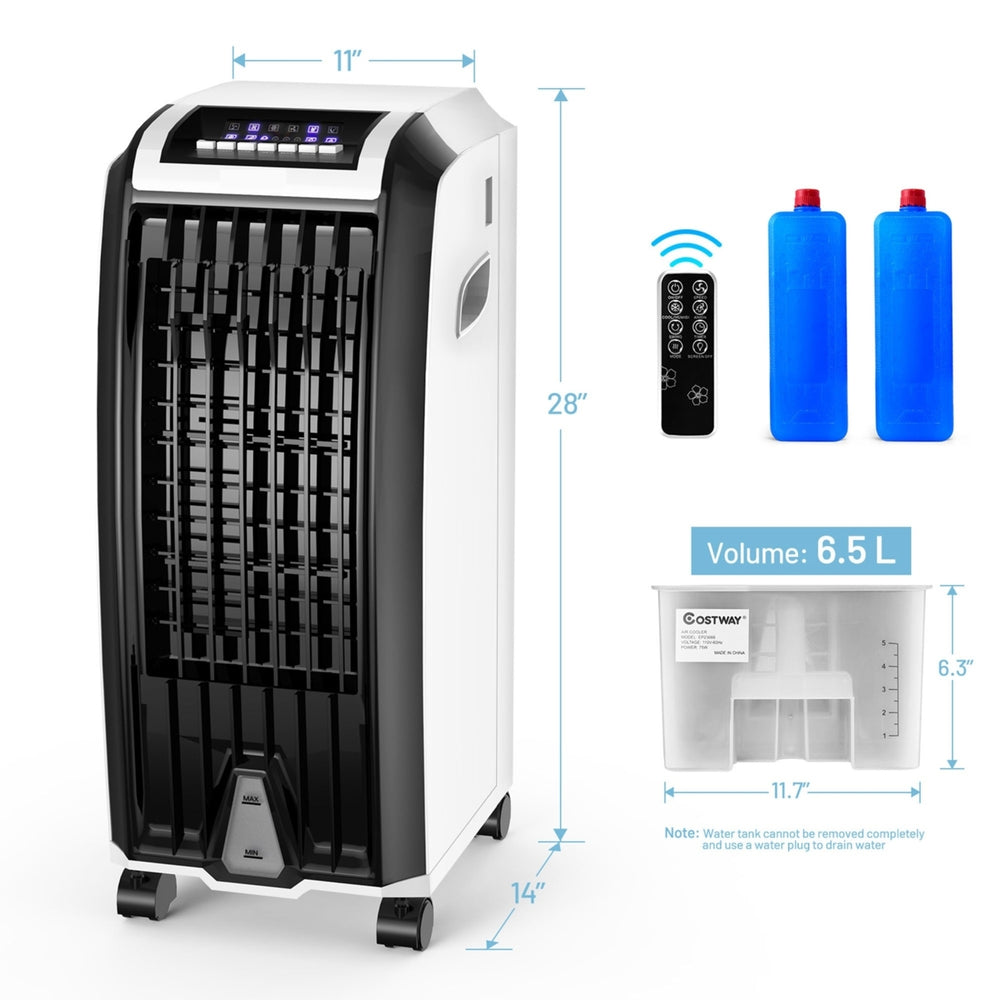 Portable Air Evaporative Cooler Fan w/ Remote Control Casters Home Office Image 2